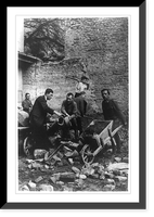 Vintage Building Photo - Medical students clearing away debris