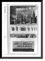 3 people working in a composing room, various pieces of loose type and a composing stick with letters inserted in it and three justified lines of type including both roman and italic letters Heri