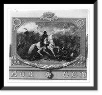 Napoleon on horseback at the Battle of Lutzen, Germany, May 2, 1813, Historic Print