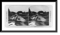 Historic Framed Print, Fredriksted, St. Croix, W.I.: The principal laundry of Fredriksset - native women at the washing place,  17-7/8" x 21-7/8"
