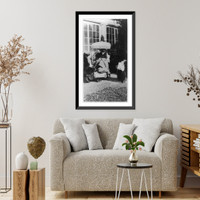 Historic Framed Print, [Tasker M. Bliss in chaise lounge: and 2 women (half of the 1 woman not seen)],  17-7/8" x 21-7/8"
