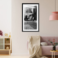 Historic Framed Print, [Tasker M. Bliss in chaise lounge: and 2 women],  17-7/8" x 21-7/8"