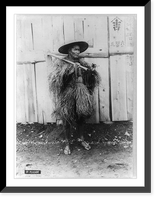 Peasant wearing raincoat of straw, Japan, ca. 188-, Antique Print