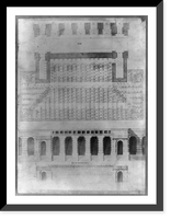 Historic Framed Print, [Diagram for Constuction of steps to entrance of U.S. Capitol],  17-7/8" x 21-7/8"