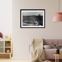 Horse and carriage on hill overlooking riverbed, Antique Wall Art