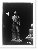 Sculpture of a soldier (American Revolution?) reaching for his sword, Vintage Poster