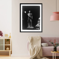 Sculpture of a soldier (American Revolution?) reaching for his sword, Vintage Poster
