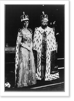 Historic Framed Print, George V and Queen Mary in coronation robes,  17-7/8" x 21-7/8"