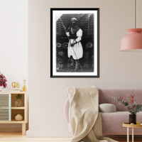 Taureg policeman holding lance, North Africa, Vintage Print