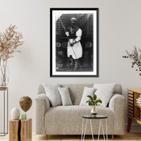 Taureg policeman holding lance, North Africa, Vintage Print
