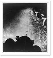 Dr. Brooks making house call at night; view from car on bumpy country road, Croton, N.Y, Historic Print