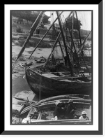 Sailboats and natives at shore, Egypt?, Historic Print