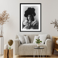 Historic Framed Print, [Martha Cameron, head-and-shoulders portrait, facing slightly left, wearing dark hat],  17-7/8" x 21-7/8"