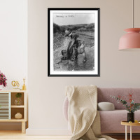 Historic Framed Print, Making a catch,  17-7/8" x 21-7/8"