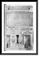 Historic Framed Print, Details of dome, floor plates and balustrade on top of peristyle,  17-7/8" x 21-7/8"