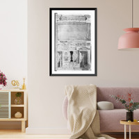 Historic Framed Print, Details of dome, floor plates and balustrade on top of peristyle,  17-7/8" x 21-7/8"