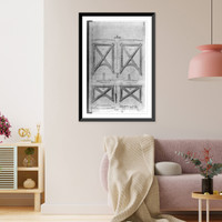 Historic Framed Print, Cross braces between pillars in drum of dome,  17-7/8" x 21-7/8"