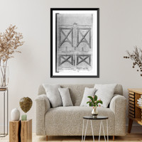 Historic Framed Print, Cross braces between pillars in drum of dome,  17-7/8" x 21-7/8"
