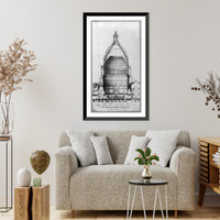 Historic Framed Print, Section through dome of U.S. Capitol - 2,  17-7/8" x 21-7/8"