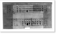 Post Office extension, elevation in courtyard facing East and elevation of Eighth Street, Vintage Wall Art
