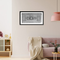 Historic Framed Print, Plan of attic story, revised and approved by the President of the U.S., 1853,  17-7/8" x 21-7/8"