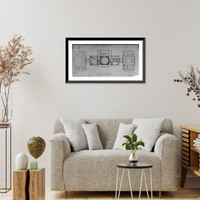 Historic Framed Print, Plan of attic story, revised and approved by the President of the U.S., 1853,  17-7/8" x 21-7/8"
