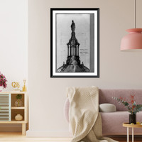 Historic Framed Print, Section of Tholus on dome of U.S. Capitol,  17-7/8" x 21-7/8"