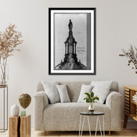 Historic Framed Print, Section of Tholus on dome of U.S. Capitol,  17-7/8" x 21-7/8"