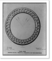 Plan of dome showing ceiling of peristyle and horizontal cast iron cross braces, Historic Print