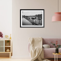 Historic Framed Print, Old Floating Bridge, Lynn, Mass.,  17-7/8" x 21-7/8"