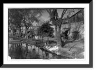 Historic Framed Print, On the bank of the Viga Canal, Mexico,  17-7/8" x 21-7/8"