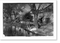 Historic Framed Print, On the bank of the Viga Canal, Mexico,  17-7/8" x 21-7/8"