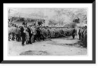 Mexican Revolution: Gen. Carranza, soldiers and others poosed with guns on wheels, Vintage Poster