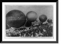 Historic Framed Print, The 1908 International Balloon Race, Berlin, Germany,  17-7/8" x 21-7/8"