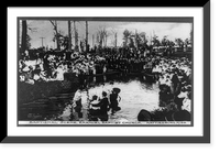 Historic Framed Print, Baptismal scene in river, Emanuel Baptist Church, Hattiesburg, Mississippi,  17-7/8" x 21-7/8"