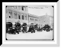 Historic Framed Print, German fire engines, Germany,  17-7/8" x 21-7/8"