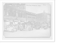 Historic Framed Print, German fire engines, Germany,  17-7/8" x 21-7/8"