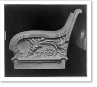 Side view of relief work of chair or bench, Vintage Print