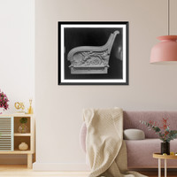 Side view of relief work of chair or bench, Vintage Print