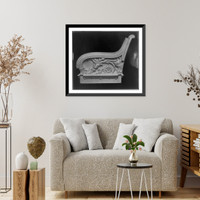 Side view of relief work of chair or bench, Vintage Print