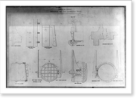 Historic Framed Print, Washington Aqueduct, details of 48 inch water gate - 2,  17-7/8" x 21-7/8"