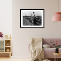 Historic Framed Print, [The Big Inch pipeline under construction: Doping and wrapping" machine]",  17-7/8" x 21-7/8"