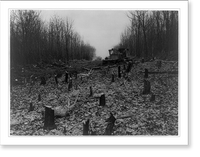 Historic Framed Print, [The Big Inch pipeline under construction: Bulldozer clearing right of way, Pa.],  17-7/8" x 21-7/8"