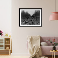 Historic Framed Print, [The Big Inch pipeline under construction: Bulldozer clearing right of way, Pa.],  17-7/8" x 21-7/8"