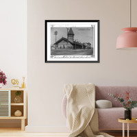 Historic Framed Print, Union Station and Forrest House, Forrest, Illinois,  17-7/8" x 21-7/8"