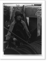 The winch hand prepares to unload, Vintage Wall Art