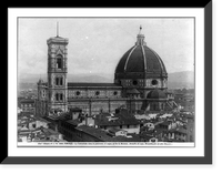 Historic Framed Print, [Bird's-eye view of cathedral, Florence, Italy],  17-7/8" x 21-7/8"
