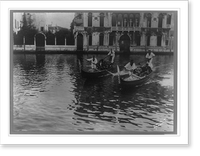 Whistler in Venice with Isabella Stewart Gardner(?), of Boston; in 2 gondolas, Antique Print