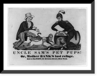 Uncle Sam's pet pups! Or, Mother Bank's last refuge, Vintage Poster