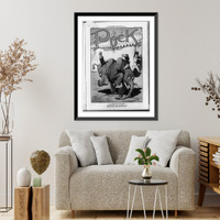 Historic Framed Print, An elephant on his hands,  17-7/8" x 21-7/8"